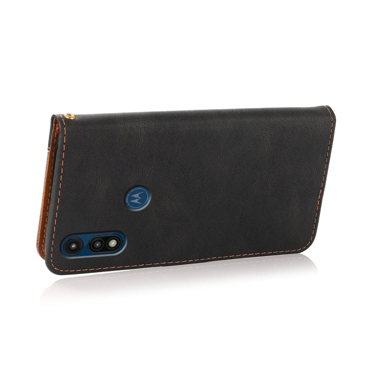 For Motorola Moto E 2020 Dual-color Stitching Leather Phone Case