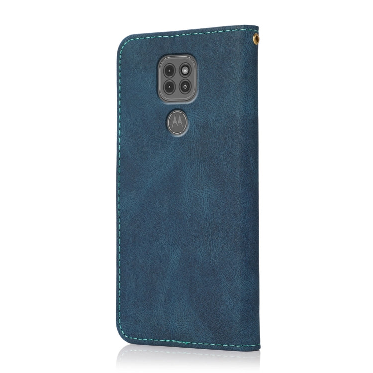 For Motorola Moto G9 / G9 Play / E7 Plus Dual-color Stitching Leather Phone Case