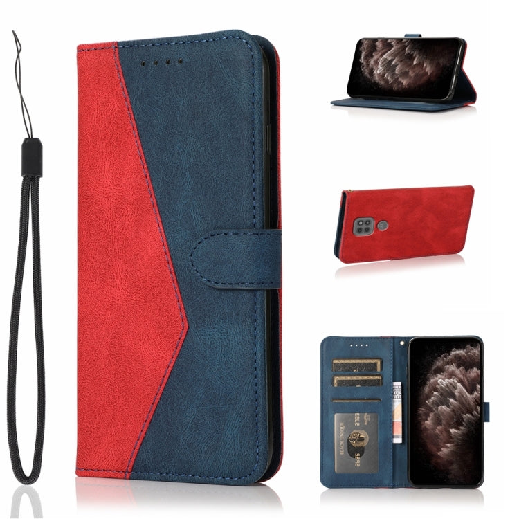 For Motorola Moto G9 / G9 Play / E7 Plus Dual-color Stitching Leather Phone Case