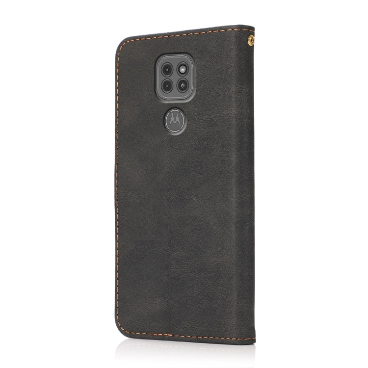For Motorola Moto G9 / G9 Play / E7 Plus Dual-color Stitching Leather Phone Case