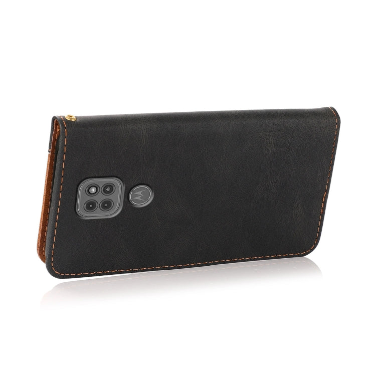 For Motorola Moto G9 / G9 Play / E7 Plus Dual-color Stitching Leather Phone Case