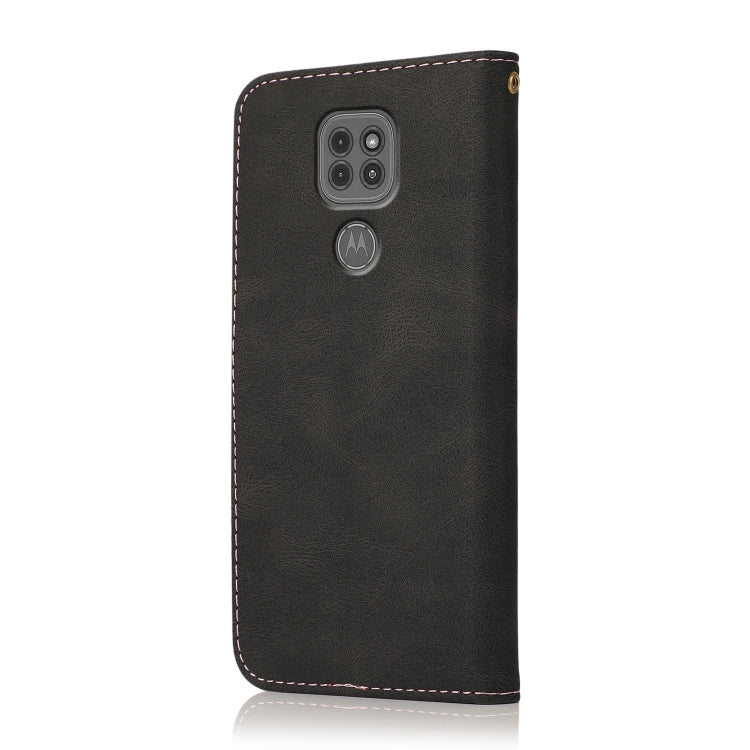 For Motorola Moto G9 / G9 Play / E7 Plus Dual-color Stitching Leather Phone Case