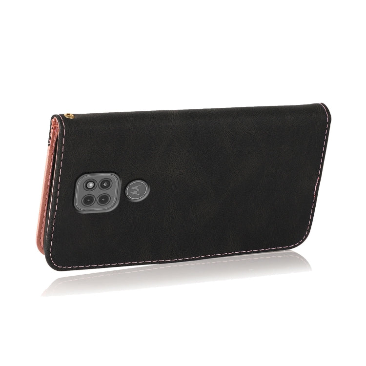 For Motorola Moto G9 / G9 Play / E7 Plus Dual-color Stitching Leather Phone Case