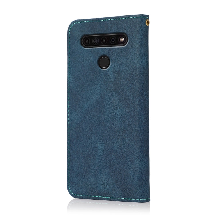 For LG K41S / K51S Dual-color Stitching Leather Phone Case