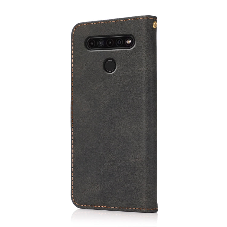 For LG K41S / K51S Dual-color Stitching Leather Phone Case