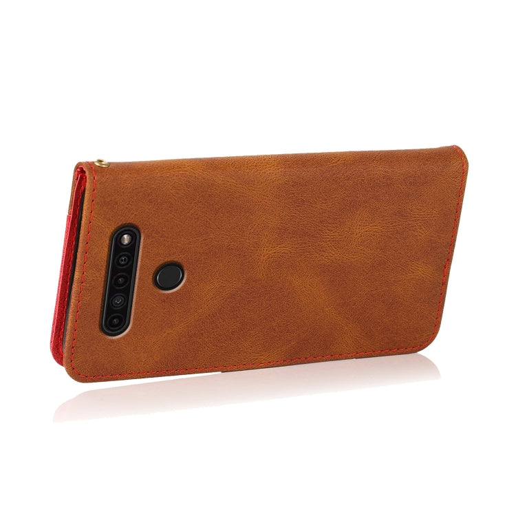 For LG K41S / K51S Dual-color Stitching Leather Phone Case