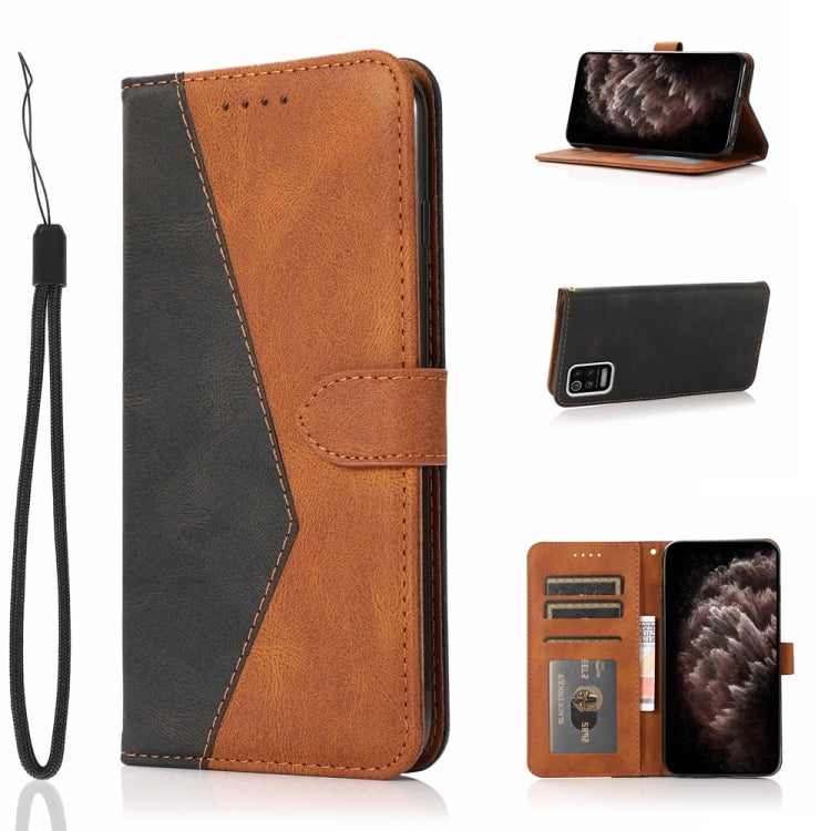 For LG K52 Dual-color Stitching Leather Phone Case