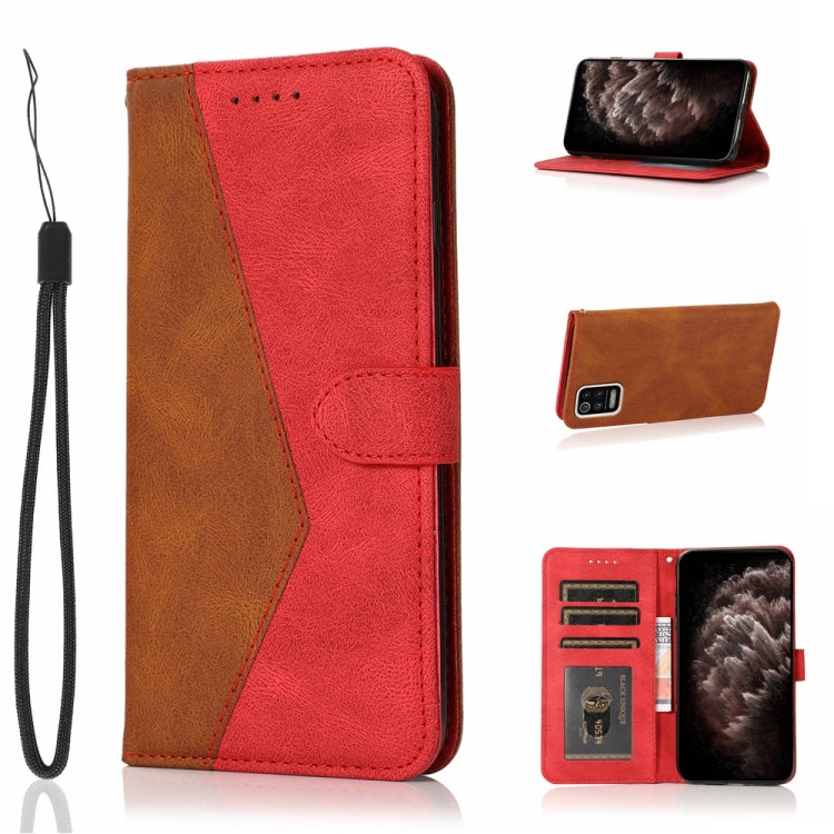 For LG K52 Dual-color Stitching Leather Phone Case