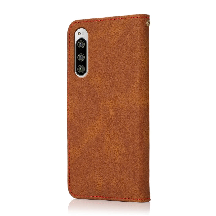 For Sony Xperia 10 II Dual-color Stitching Leather Phone Case