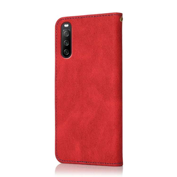 For Sony Xperia 10 III Dual-color Stitching Leather Phone Case