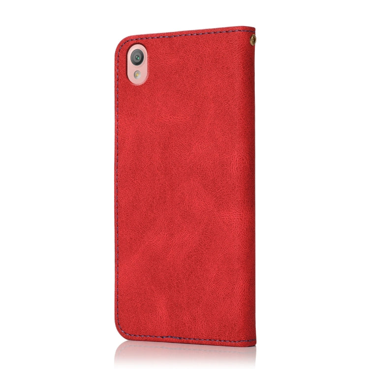 For Sony Xperia L1 Dual-color Stitching Leather Phone Case