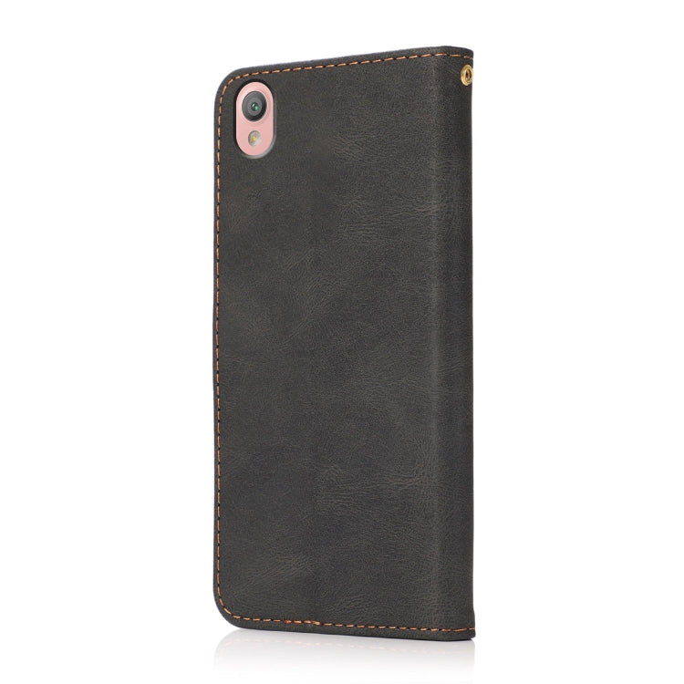 For Sony Xperia L1 Dual-color Stitching Leather Phone Case