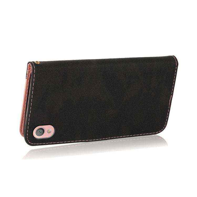 For Sony Xperia L1 Dual-color Stitching Leather Phone Case