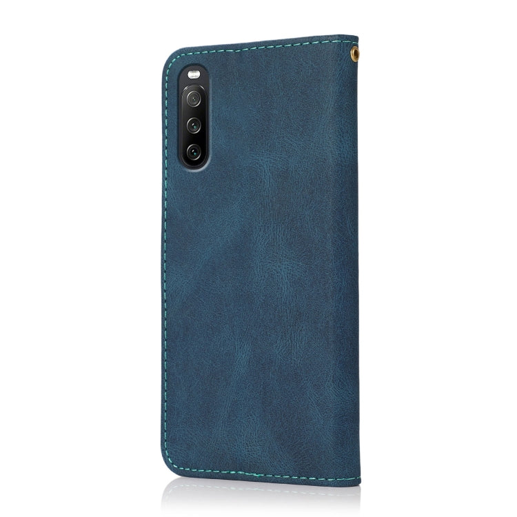 For Sony Xperia L4 Dual-color Stitching Leather Phone Case