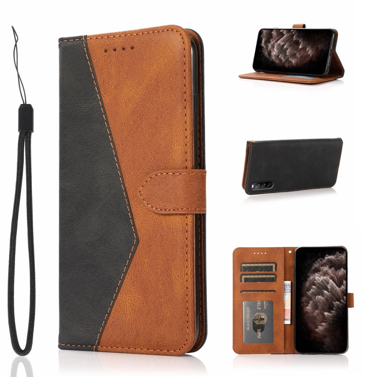 For Sony Xperia L4 Dual-color Stitching Leather Phone Case