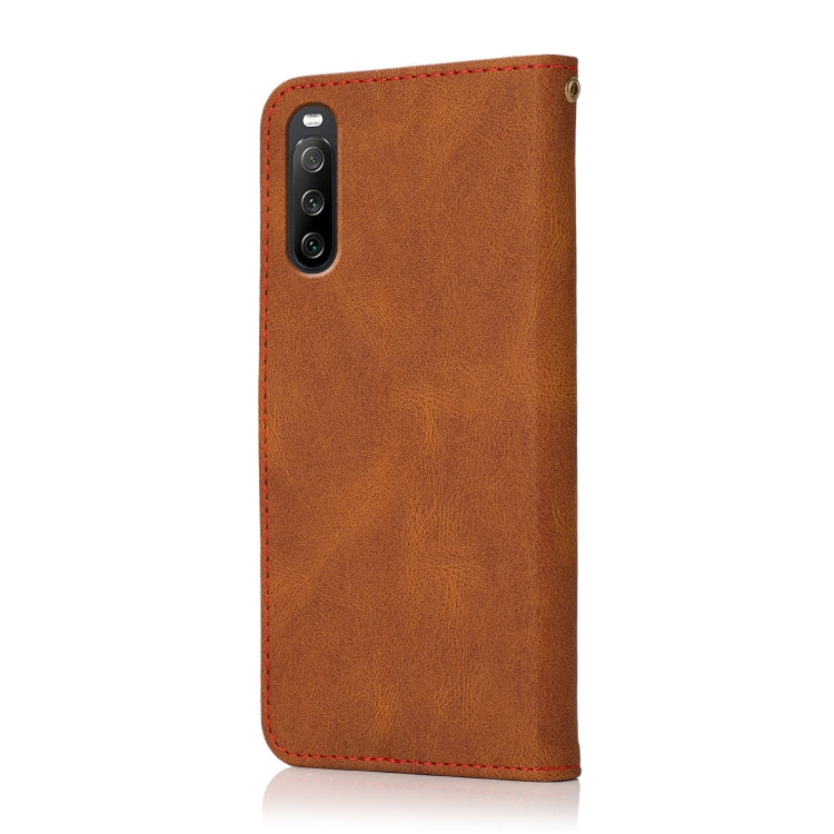 For Sony Xperia L4 Dual-color Stitching Leather Phone Case