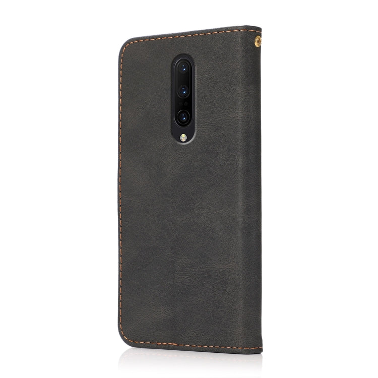 For OnePlus 7 Pro Dual-color Stitching Leather Phone Case
