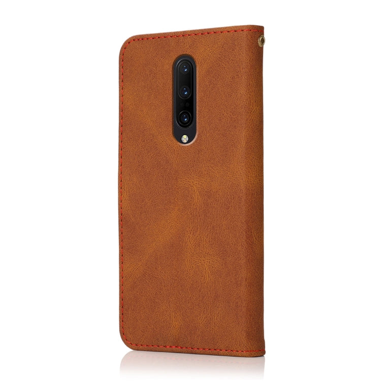 For OnePlus 7 Pro Dual-color Stitching Leather Phone Case