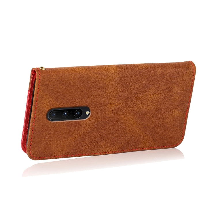 For OnePlus 7 Pro Dual-color Stitching Leather Phone Case