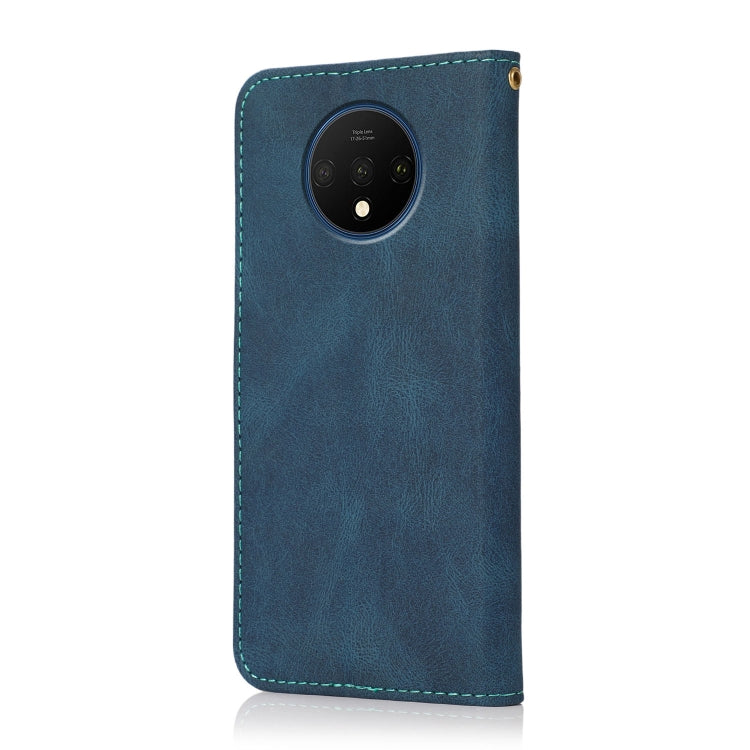 For OnePlus 7T Dual-color Stitching Leather Phone Case