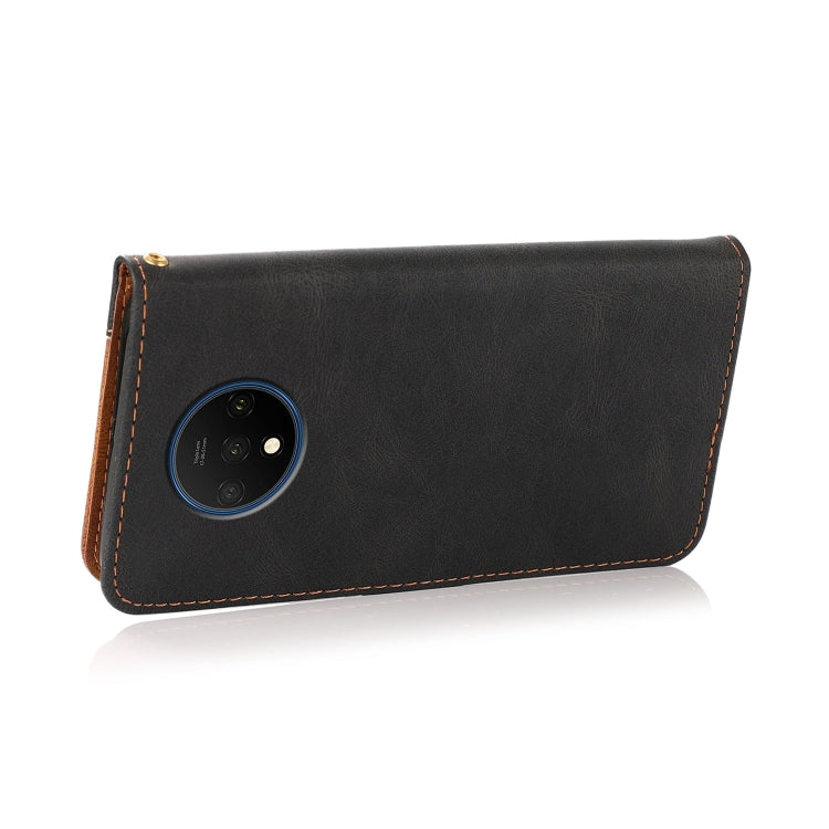 For OnePlus 7T Dual-color Stitching Leather Phone Case