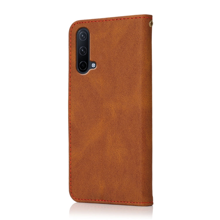 For OnePlus Nord CE 5G Dual-color Stitching Leather Phone Case
