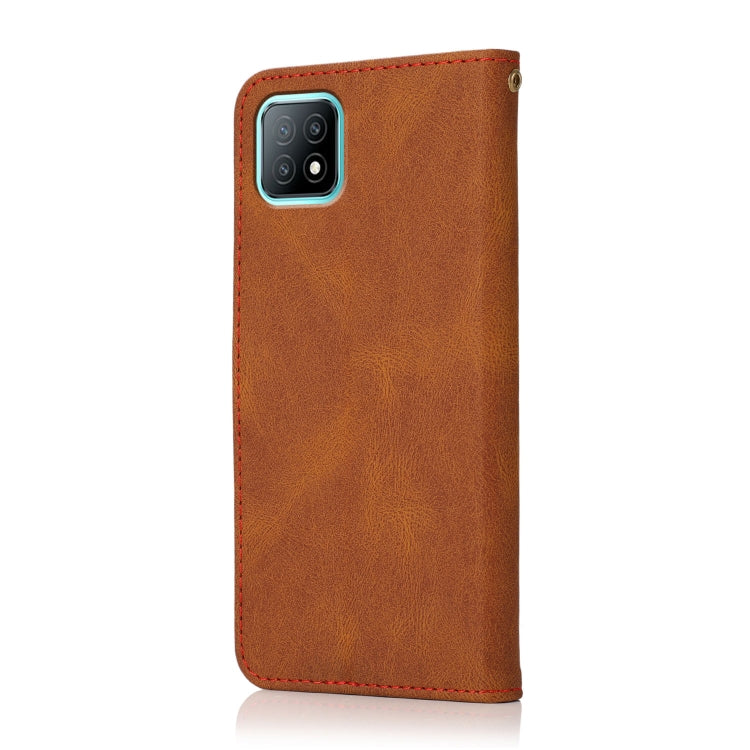 For OPPO A53 5G / A72 5G / A73 5G Dual-color Stitching Leather Phone Case