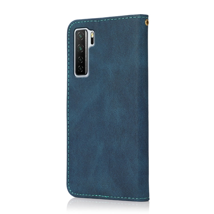 For Huawei P40 lite 5G Dual-color Stitching Leather Phone Case