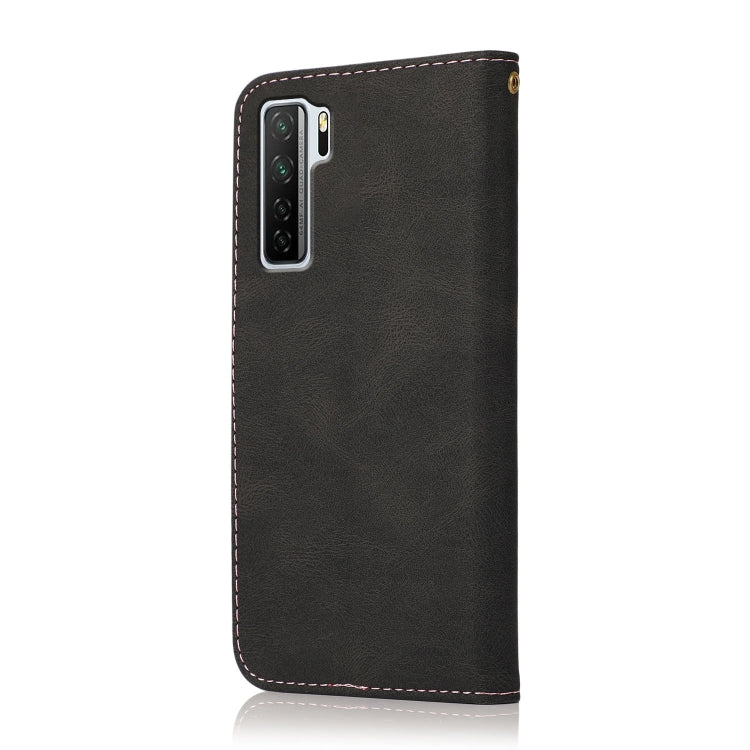 For Huawei P40 lite 5G Dual-color Stitching Leather Phone Case