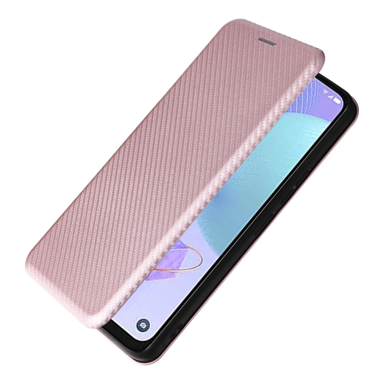 For TCL 408 Carbon Fiber Texture Flip Leather Phone Case