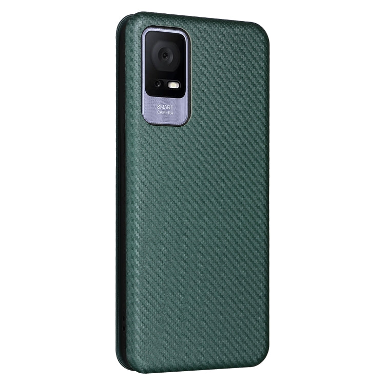 For TCL 408 Carbon Fiber Texture Flip Leather Phone Case