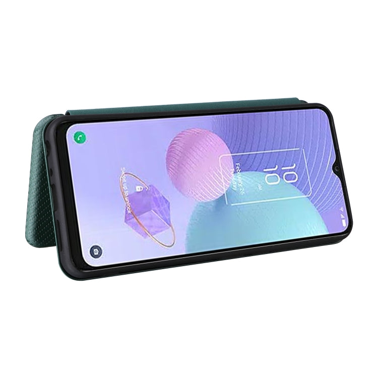 For TCL 408 Carbon Fiber Texture Flip Leather Phone Case
