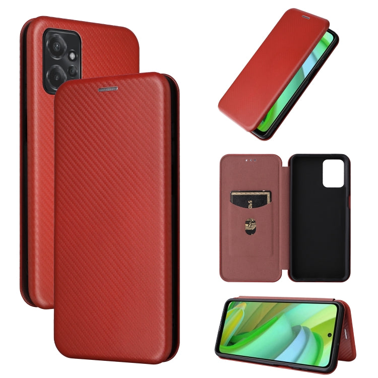 For Motorola Moto G Power 2023 Carbon Fiber Texture Flip Leather Phone Case