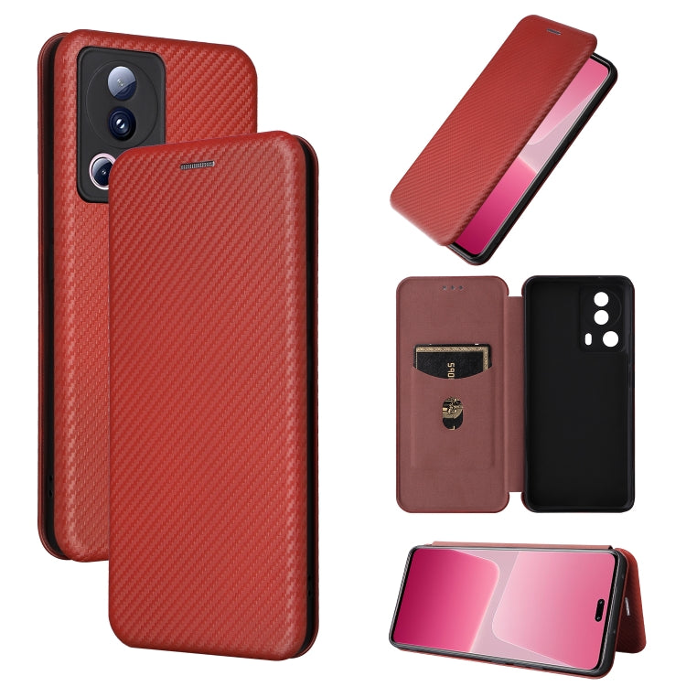 For Xiaomi 13 Lite Carbon Fiber Texture Flip Leather Phone Case