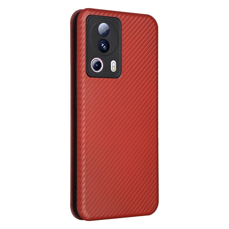 For Xiaomi 13 Lite Carbon Fiber Texture Flip Leather Phone Case