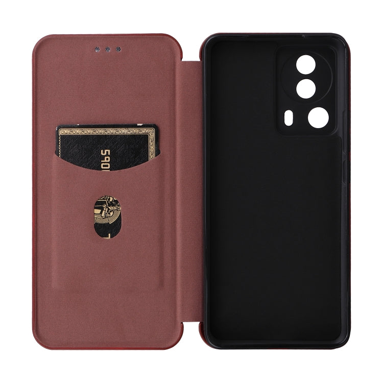 For Xiaomi 13 Lite Carbon Fiber Texture Flip Leather Phone Case