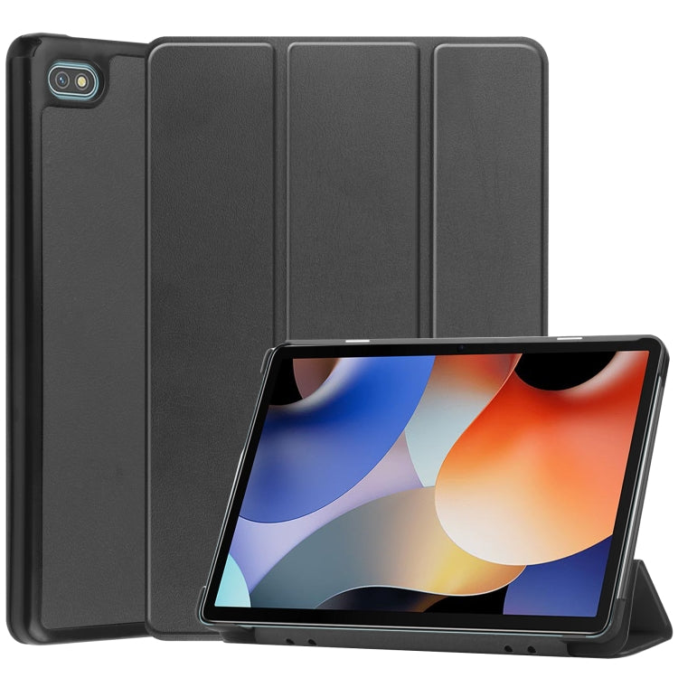 For Blackview Oscal Pad 10 Custer Pure Color 3-Fold Holder Smart Leather Tablet Case