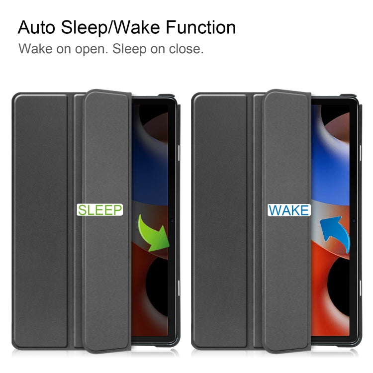 For Blackview Oscal Pad 10 Custer Pure Color 3-Fold Holder Smart Leather Tablet Case