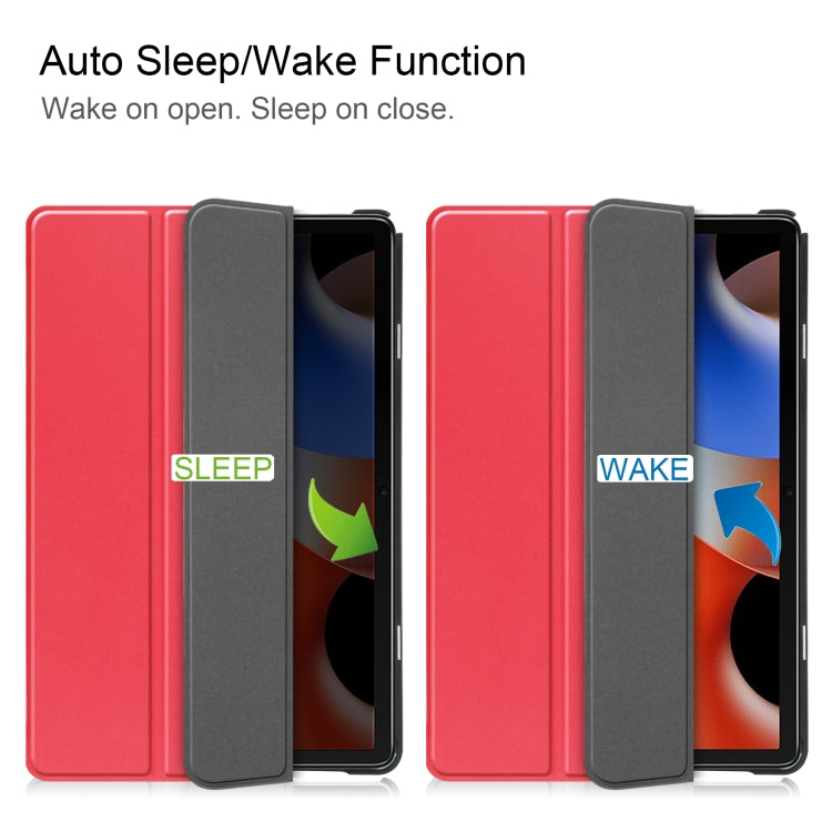 For Blackview Oscal Pad 10 Custer Pure Color 3-Fold Holder Smart Leather Tablet Case