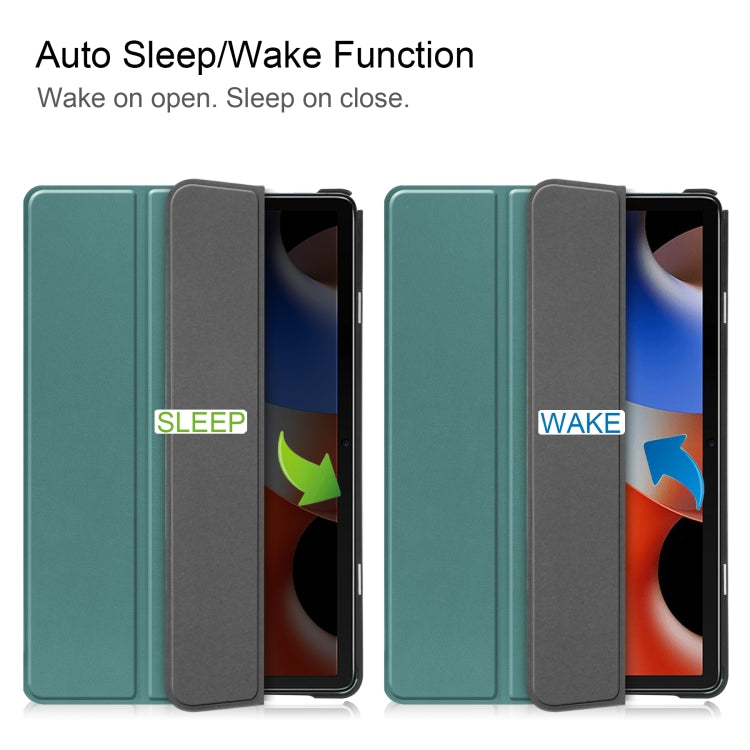 For Blackview Oscal Pad 10 Custer Pure Color 3-Fold Holder Smart Leather Tablet Case