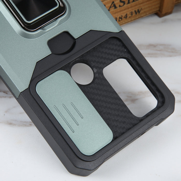 For Motorola Moto G Play 2023 Camera Shield Card Slot Phone Case with Ring Holder
