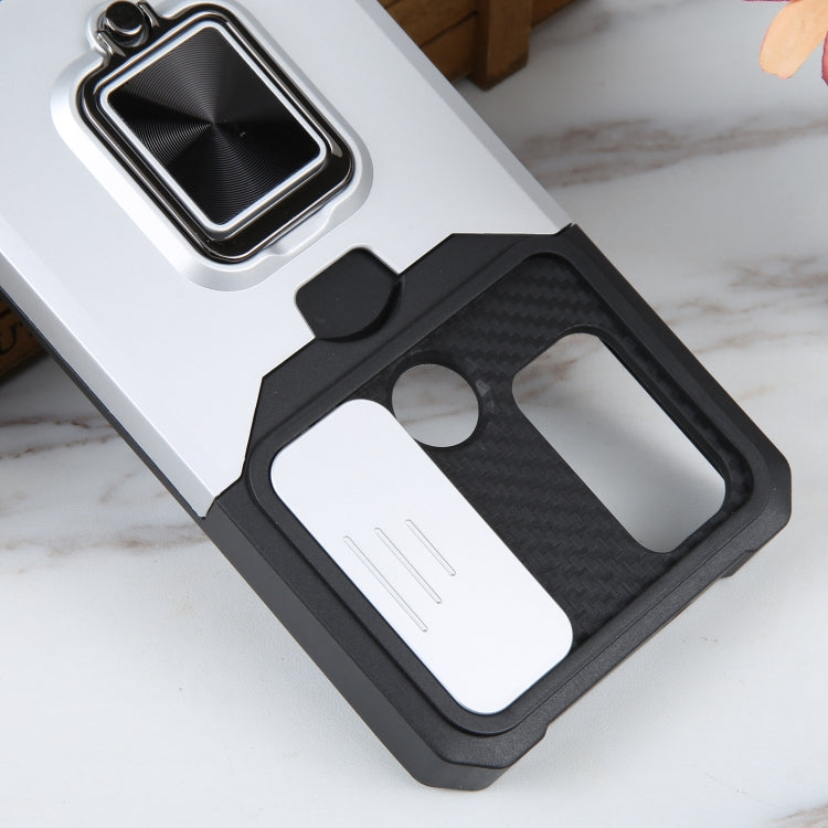 For Motorola Moto G Play 2023 Camera Shield Card Slot Phone Case with Ring Holder