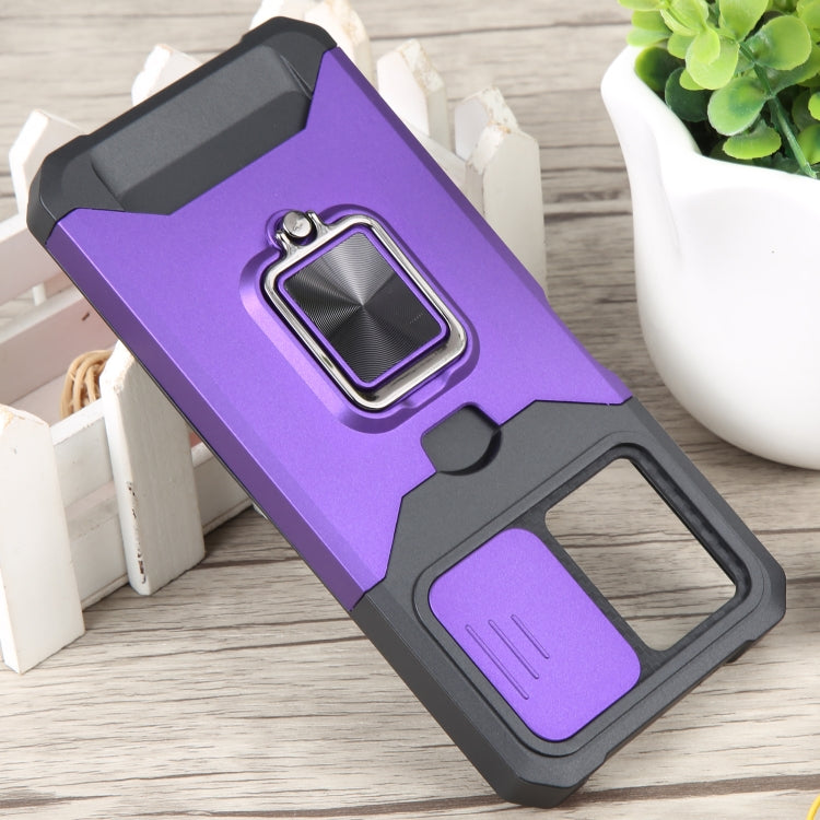 For Xiaomi Redmi Note 12 5G / Poco X5 Camera Shield Card Slot Phone Case with Ring Holder