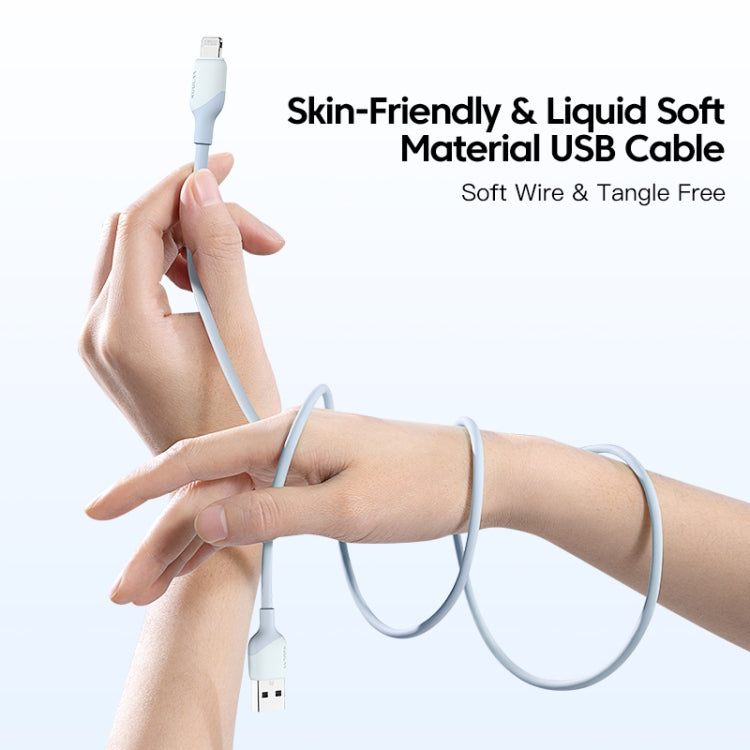 KUULAA KL-X58 2.4A USB to 8 Pin Liquid Silicone MFI Data Cable, Length:2m