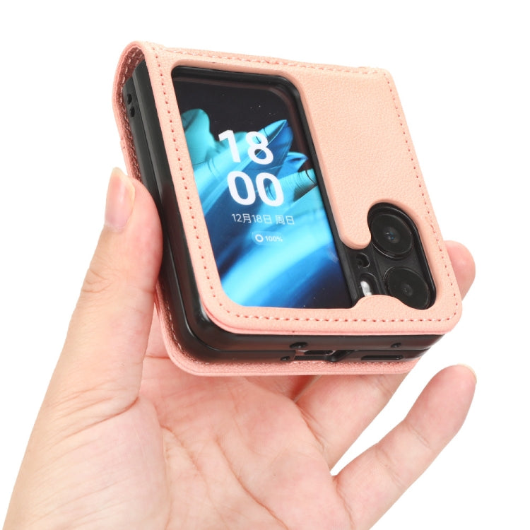 For OPPO Find N2 Flip Lambskin Leather Phone Case