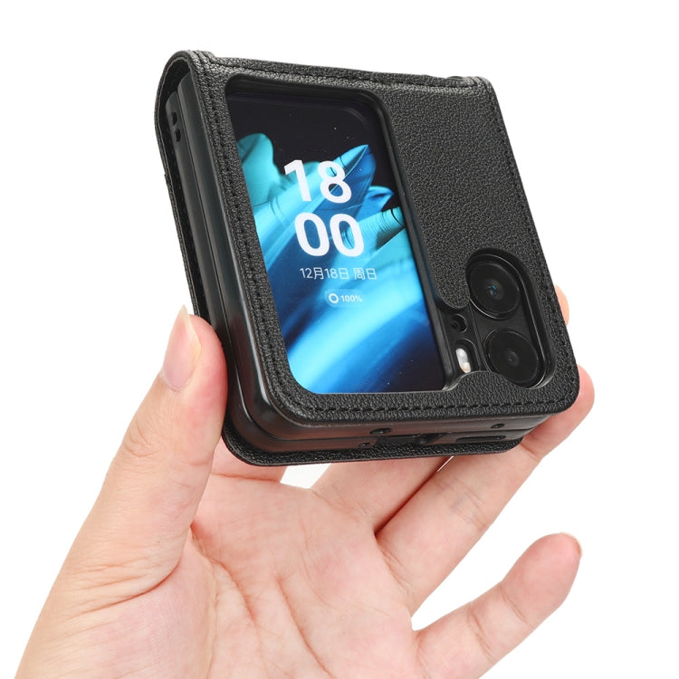 For OPPO Find N2 Flip Lambskin Leather Phone Case