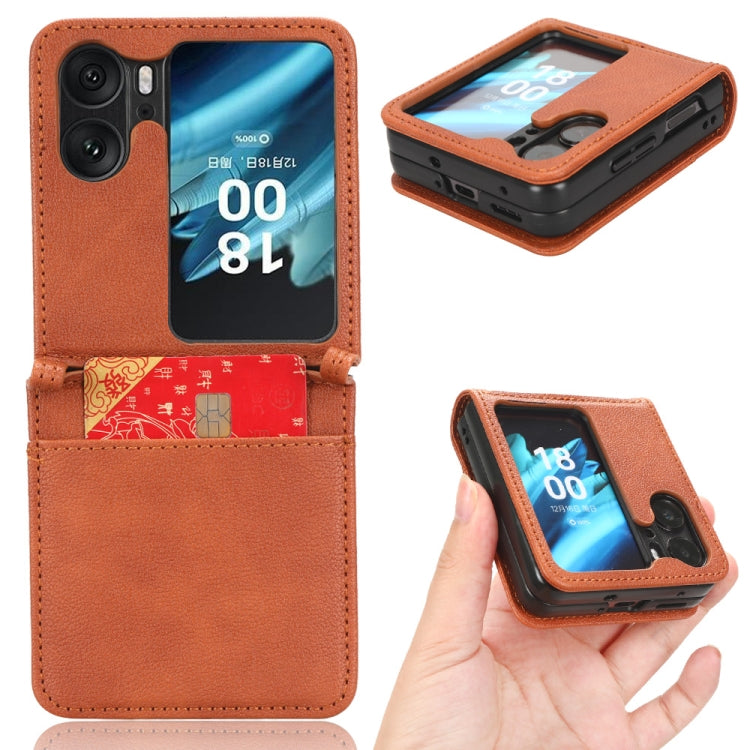 For OPPO Find N2 Flip Lambskin Leather Phone Case