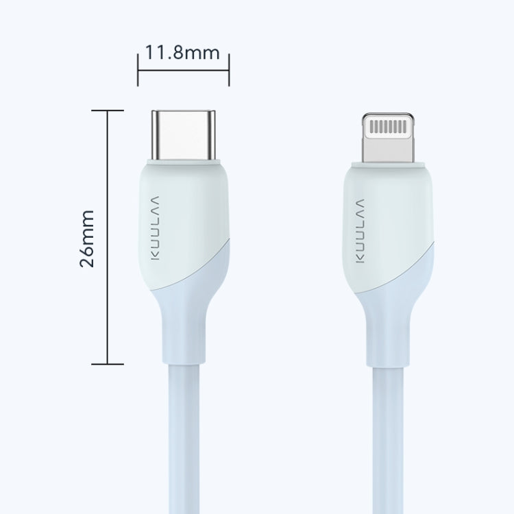 KUULAA KL-X57 30W USB-C/Type-C to 8 Pin Liquid Silicone MFI Data Cable, Length:1m