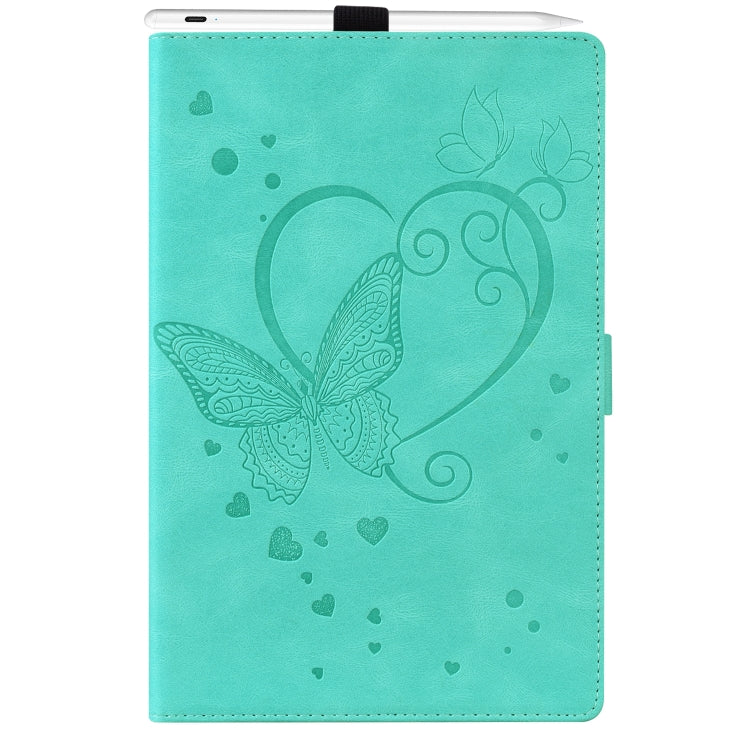 For Amazon Kindle Fire 7 2022 Love Butterfly Pattern Leather Tablet Case with Holder & Sleep
