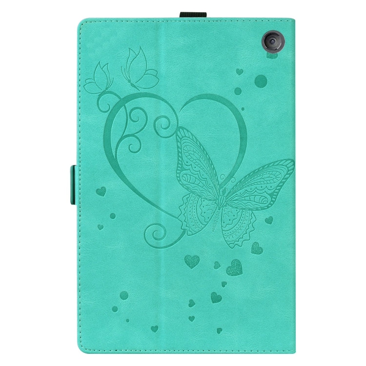 For Amazon Kindle Fire 7 2022 Love Butterfly Pattern Leather Tablet Case with Holder & Sleep